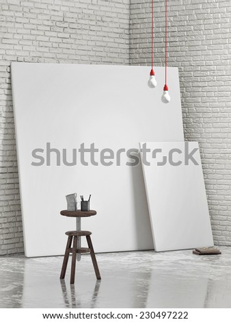 White canvas love, mock up, background