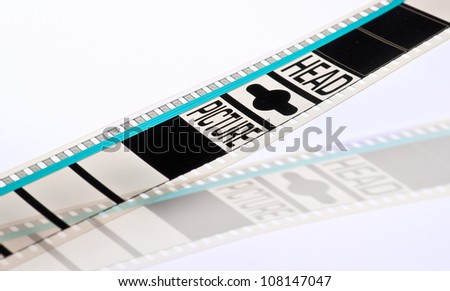 header of a 35mm film projection, on white background