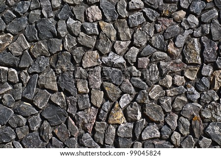 stone wall background with dark gray irregular slabs