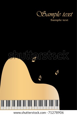 vector abstract background with musical notes and piano