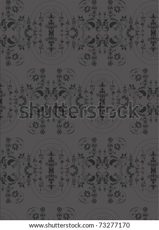 Gray Damask Wallpaper