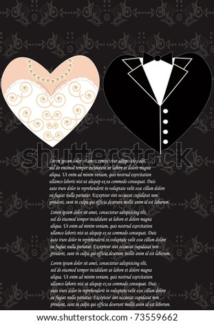 stock vector romantic vector wedding greeting card