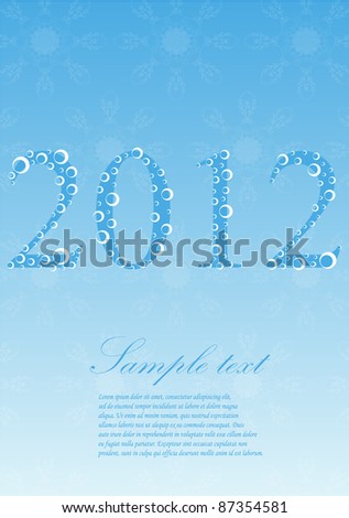 vector greeting card dedicated to 2012 new year holiday