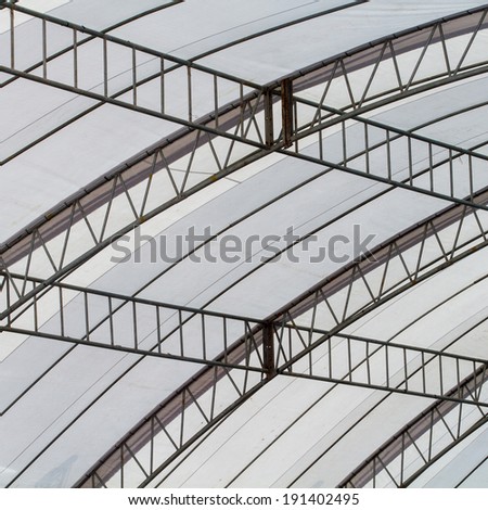 Canvas roof of stadium with for background
