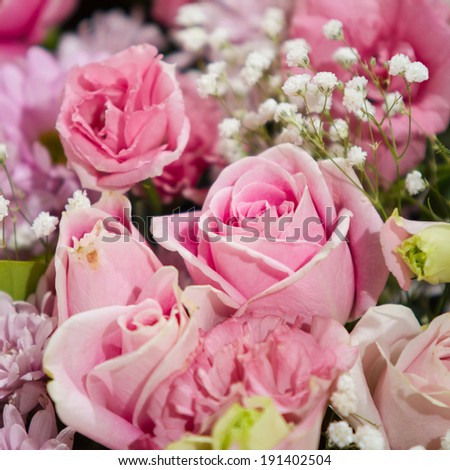 Rose flowers mixed bouquet with for background