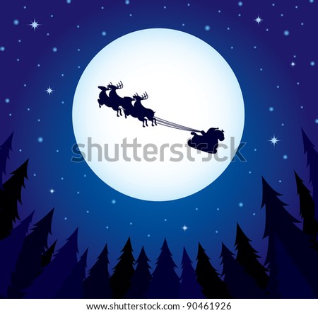 Pine tree and the moon background