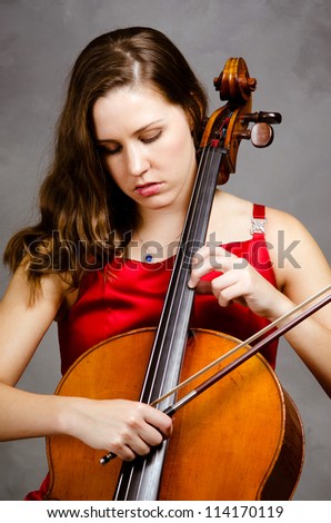 Young woman cello player