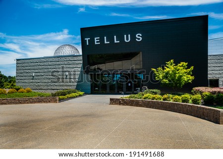 CARTERSVILLE, GA - MAY 7, 2014: Facade of the Tellus Science Museum in Cartersville, Ga., on May 7, 2014. The museum is located 47 miles north of Atlanta.