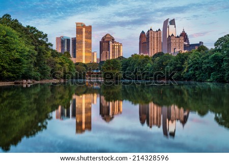 Skyline of downtown Atlanta, Georgia from Piedmont Park