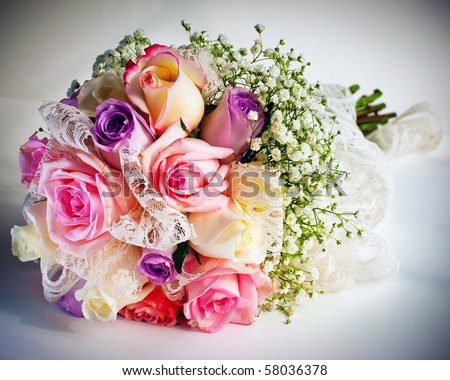 Wedding bouquet with roses.