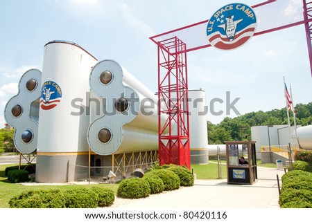 HUNTSVILLE, AL. - JULY 3:Entrance to U.S. Space Camp in Huntsville, AL, on July 3, 2011. More than 500,000 students have attended the camp since 1982.