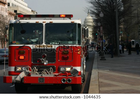 Firetruck with US Capitol in background