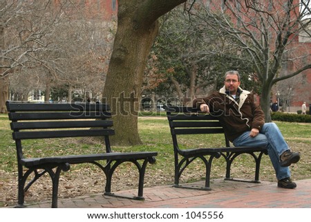 Young man on bench