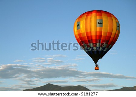 Hot air balloon in morning light