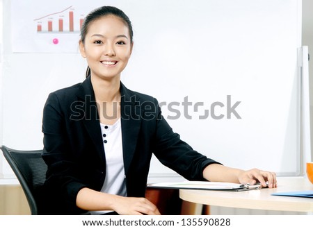 A beautiful female white-collar workers