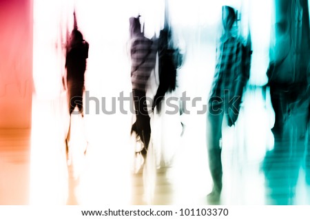 running business people abstract background