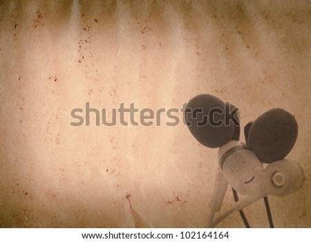 music earphone old grunge paper texture background