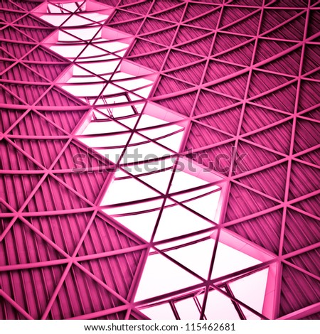modern city architecture ceiling detail pink abstract