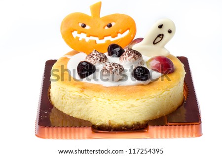 Halloween cake isolated on white
