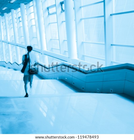 people walk on modern office building architecture stair