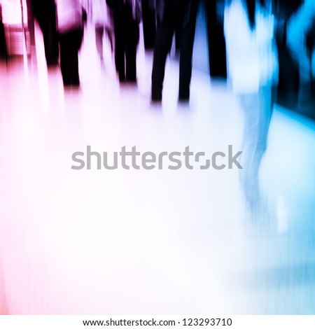 passenger crowd at subway station abstract blur
