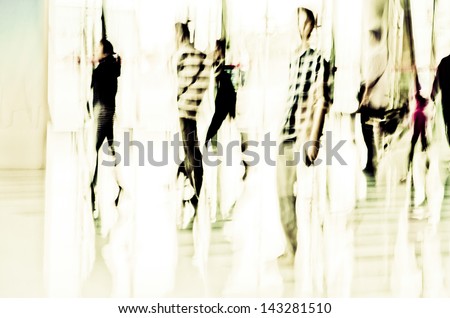 urban scene big city walking business person abstract background blur motion