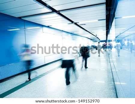 business people crowd walk at subway station abstract Blurred Motion