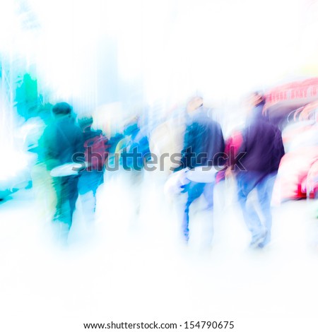 Walking City Pedestrian Crowd On Street Road Abstract