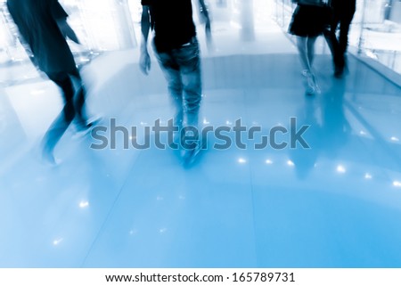 shopping people walking at marketplace abstract blur background