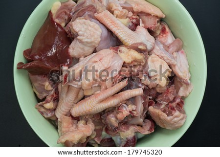 fresh chicken meat.