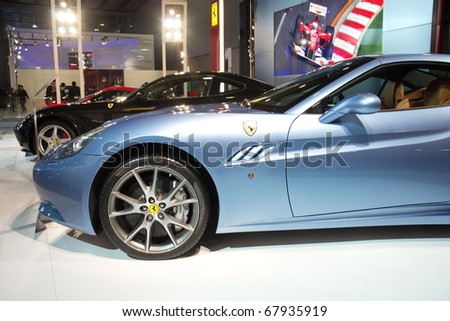 GUANGZHOU, CHINA - DEC 27: Ferrari car on display at the 8th China international automobile exhibition. on December 27, 2010 in Guangzhou China.