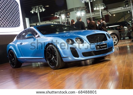 GUANGZHOU, CHINA - DEC 27: Bentley car on display at the 8th China international automobile exhibition on December 27, 2010 in Guangzhou China.