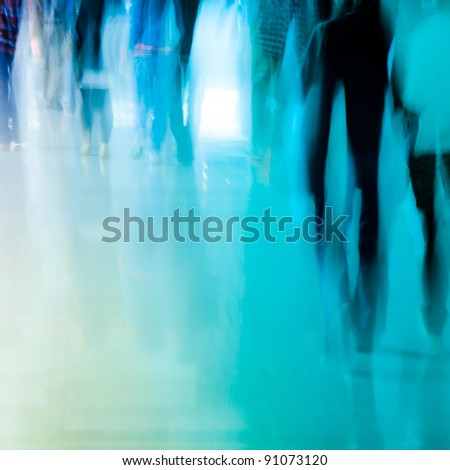 city business people crowd walking abstract background