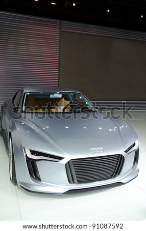 GUANGZHOU, CHINA - NOV 26: Audi E-tron concept car on display at the 9th China international automobile exhibition. on November 26, 2011 in Guangzhou China.