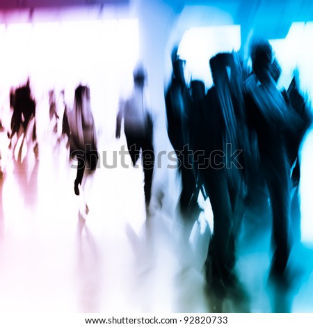 city business person crowd blur motion