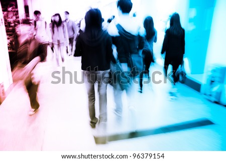 city business people crowd in marketplace abstract background