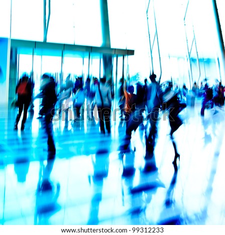 city business people crowd  indoor abstract background