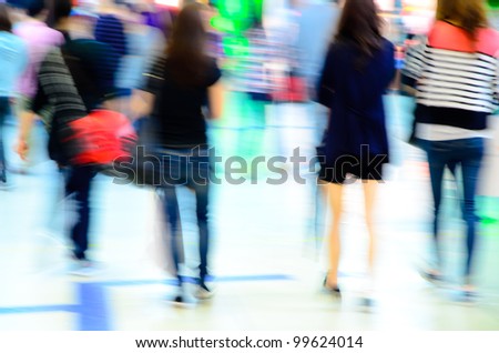 city shopping people crowd at marketplace abstract background
