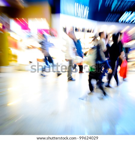city shopping people crowd at marketplace abstract background