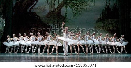 CHENGDU CHINA DECEMBER 25 Russian royal ballet's performance Swan Lake ballet at Jinsha theater December 25 2010 in Chengdu China CHENGDU CHINA DECEMBER 25 Russian royal ballet's performance Swan Lake ballet at Jinsha theater December 25 2010 in Chengdu China