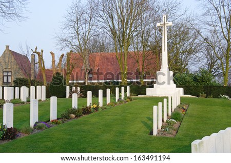 Ramparts World War One Commonwealth War Cemetery in Ypres, Belgium