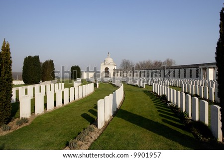 Tyne Cot First World War Military Cemetery in Belgium