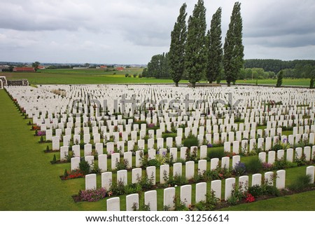 Tyne Cot World War One Cemetery in Flanders