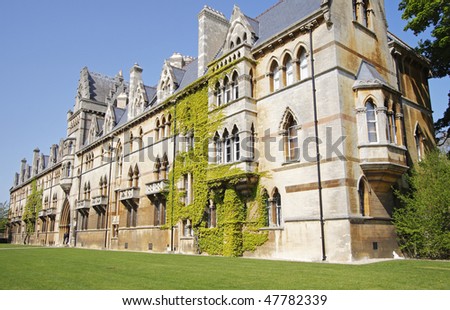 Ivy clad walls of Historic Oxford University in England
