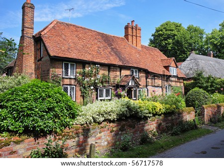 Traditional Timber Framed English Village Cottage and garden