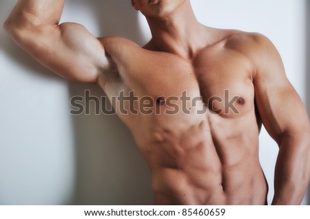 Athletic man with six-pack abs