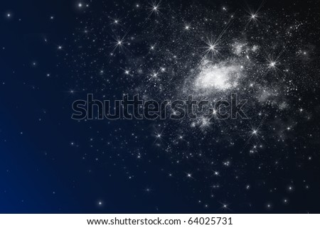 Galaxy and stars in the night sky