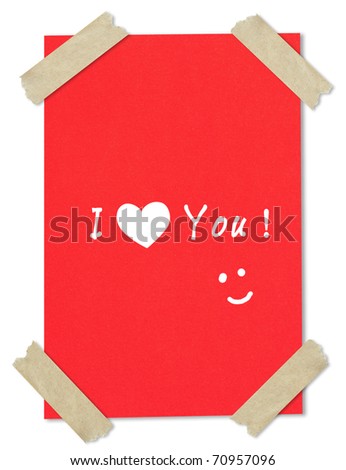 i love you in japanese writing. stock photo : messagequot;I love youquot; writing on red paper stuck with brown