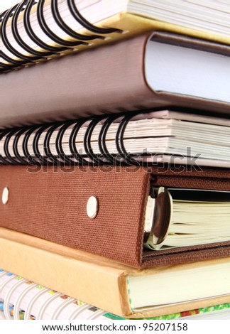 Close up of stack of notebook