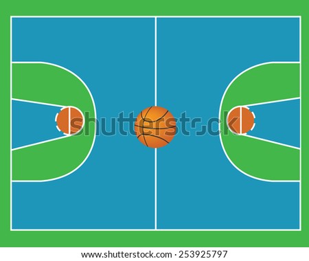 Basketball field vector